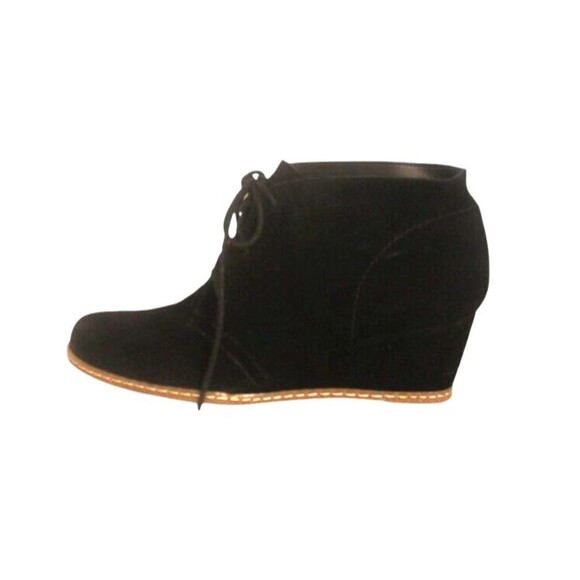 Franco Sarto Wedge Boots Booties Black Suede Lace Up Women’s Size 8.5 - Picture 5 of 12